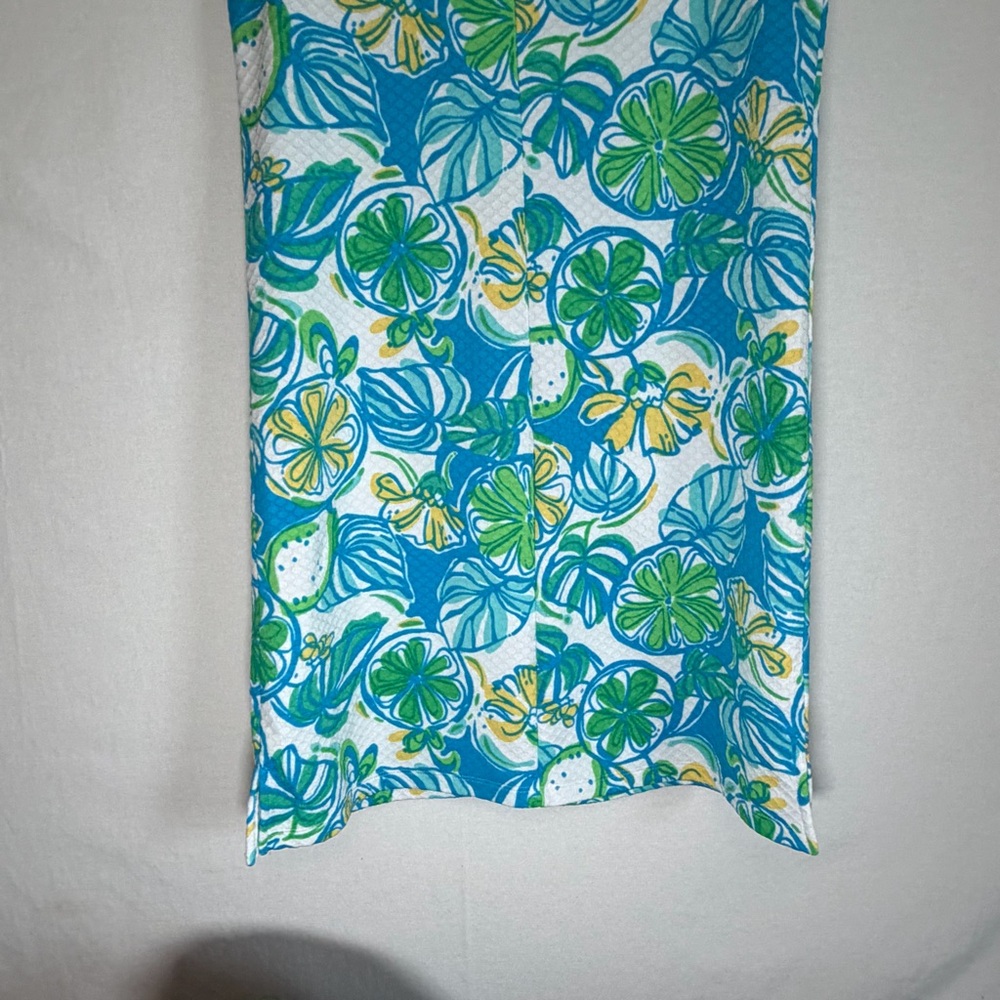 Lilly Pulitzer Girls Sweet & Sour Blue and Green Floral Dress - Picture 8 of 10